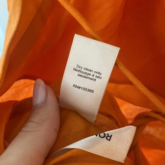 Ronny Kobo Clark Linen Blend Open Back Maxi Dress Ruched Bodycon Orange Size S - Picture 13 of 15